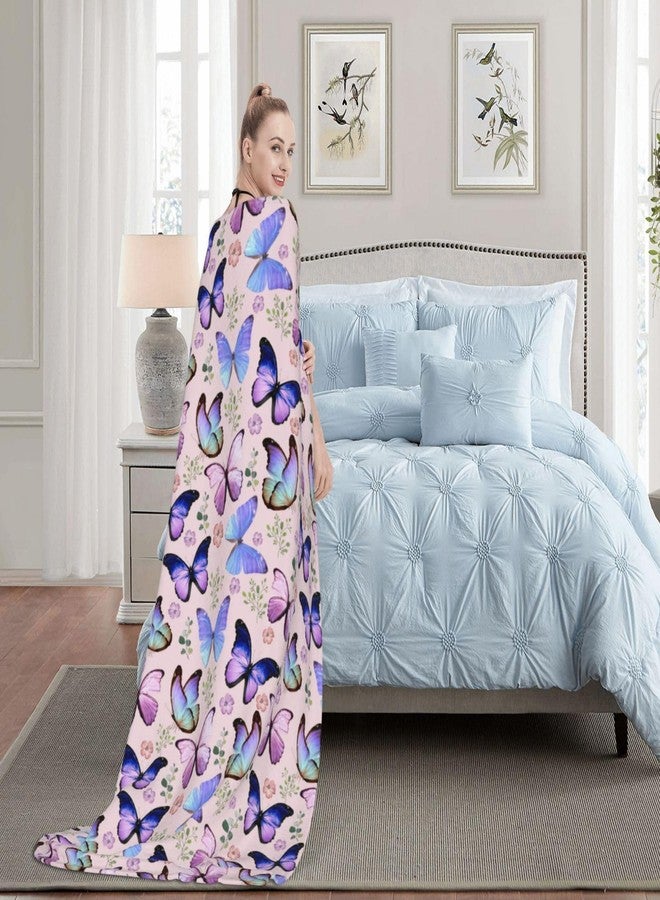 Nmbvcxz Butterflies Butterfly Throw Blanket Soft Warm Flannel Fleece Bed Blanket Gift for Men Women Girls Boys Chair Couch car 50"x40" - Image 3